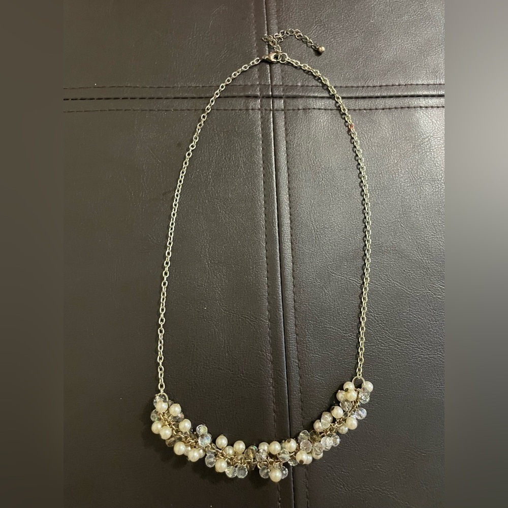 Beaded silver necklace